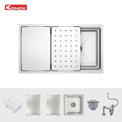 Chậu rửa chén Konox Dekor 7644SU 1 hố chống xước